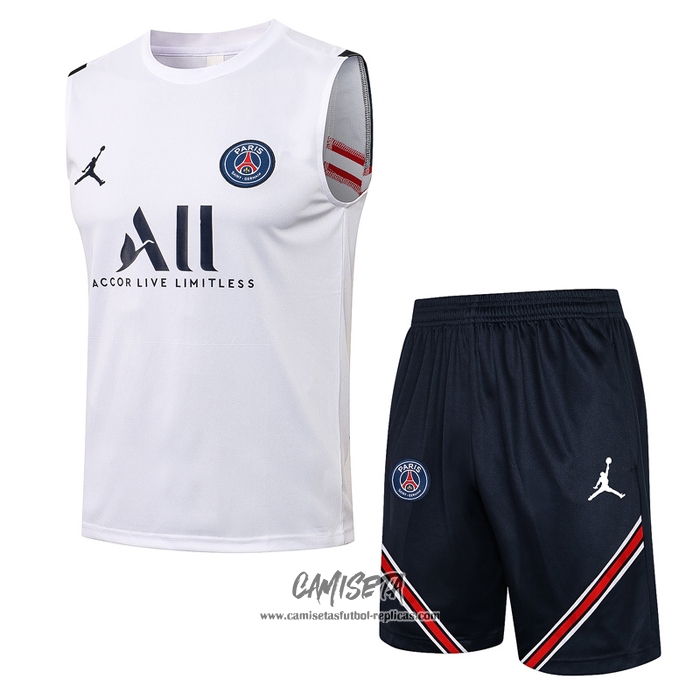 Chandal del Paris Saint-Germain 2021-2022 Sin Mangas Blanco